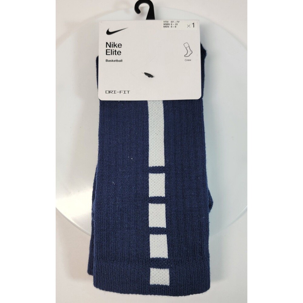 Nike Elite Basketball Crew Socks Medium (Men 6-8) Navy/White SX7622-411